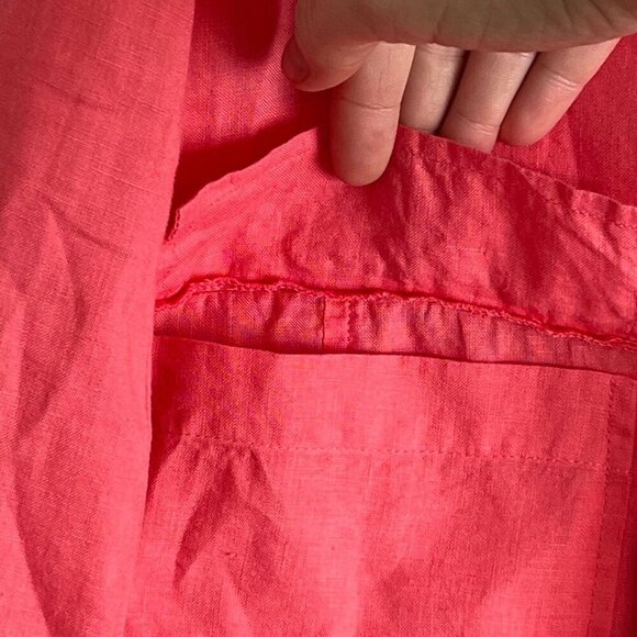 Eileen Fisher Pink Linen Blazer One Button‎ Pockets Lightweight Size Small - Picture 9 of 9